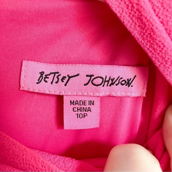 Betsey Johnson Petite Mock-Neck Ruffled Sheath Dress sz 10P - Picture 7 of 8